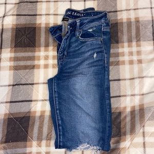 American eagle (next level stretch) blue wash jeans, size us 0